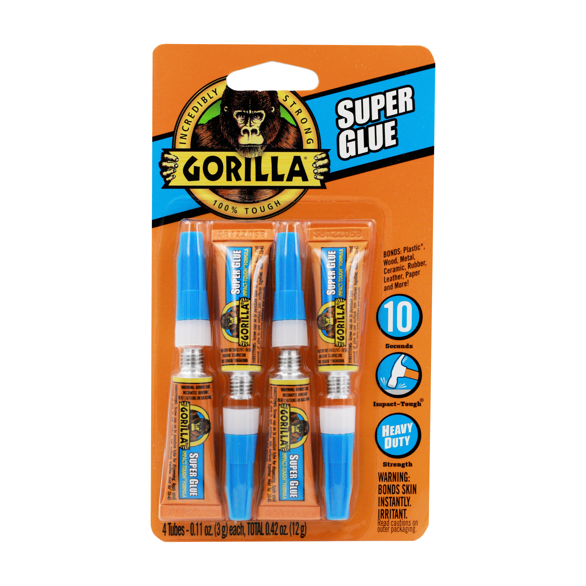 Gorilla, Super Glue 3G 4 Pack, Model# 105800